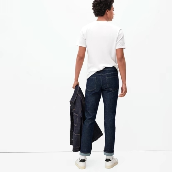 Everlane 35 X 32 Mens Dark Wash Slim Jean Denim Straight Organic Performance - Picture 1 of 12
